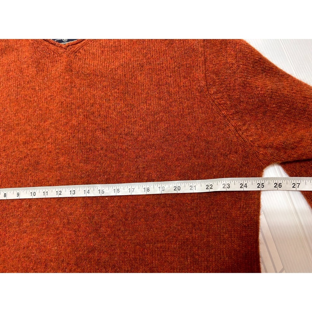 Vintage American Eagle Mens size‎ L 100% Shetland Wool weater Rust Orange g - Picture 6 of 12